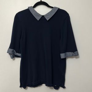 Large Navy Tommy Hilfiger collared top